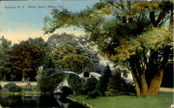 Bridge Scene, White's Park Concord, NH Postcard Postcard