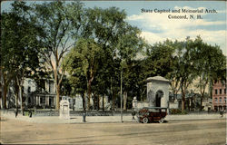 State Capitol And Memorial Arch Concord, NH Postcard Postcard