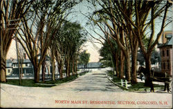 North Main St. Residential Section Postcard