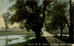 Willows And Bridge, Walker's Island Concord, NH Postcard Postcard