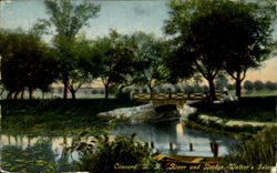 River And Bridge, Walker's Island Concord, NH Postcard Postcard