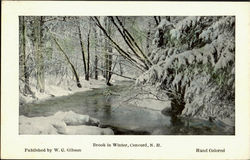 Brook In Winter Concord, NH Postcard Postcard