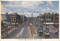 O'Connell Bridge and Street, Dublin, Ireland Postcard