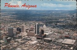 Phoenix, Arizona - Aerial View of Downtown Postcard