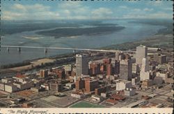 Memphis Skyline with Mississippi River and Bridge Postcard