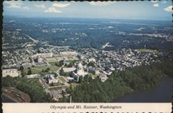 Olympia and Mt. Rainier, Washington Postcard