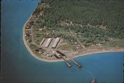 Gooseberry Point, Washington - Ferry Leaving for Lummi Island Postcard