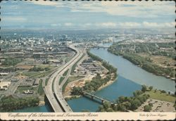 Confluence of the American and Sacramento Rivers Postcard