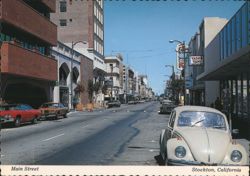 Main Street, Stockton CA Postcard