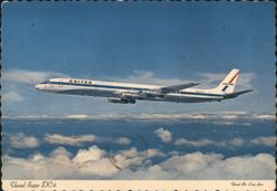 United Airlines Douglas DC-8 in Flight Postcard