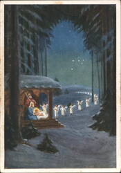 Nativity Scene with Angels Postcard