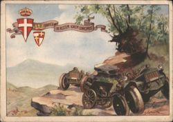 Italian Military Vehicles in Mountainous Terrain Postcard