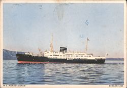 M.S. Nordstjernen Passenger Ship at Sea Postcard