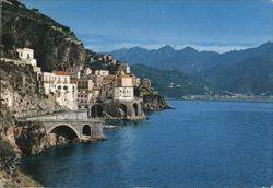 Amalfi Drive Coastal Road View, Atrani, Italy Postcard