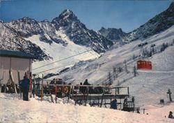 Les Aigulles du Chardonnet et La Flégère Ski Lift Postcard