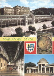 Mariánské Lázně: Colonnade of Maxim Gorky, Interior, Ceiling Fresco, Rudolfův Spring Postcard