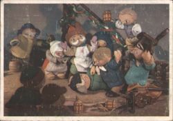 Merry Christmas and Happy New Year - Czech Puppets Postcard