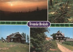 Těšínské Beskydy Mountain Views and Chalet Postcard