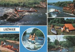 Lužnice River Canoeing and Recreation Postcard