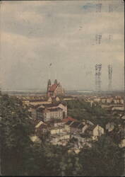 View of Brno, Czechoslovakia with Cathedral of St. Peter and Paul Postcard