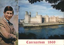 Prince Charles and Caernarvon Castle Investiture 1969 Postcard