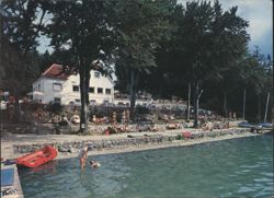 Cafe Pilsensee, Schöne Terrasse und Badestrand Postcard