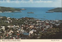 Harbor and Town of Charlotte Amalie, St. Thomas Postcard