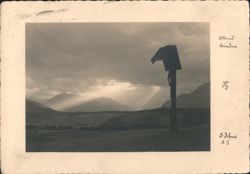 Wayside Crucifix with Mountain View, Ulten-St. Nikolaus Postcard