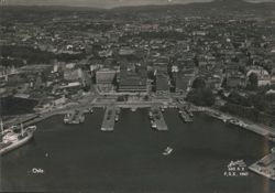 Aerial View of Oslo Harbor and City Center Postcard