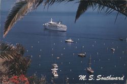 M. S. Southward Cruise Ship at Catalina Island Postcard