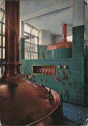 Engadiner Aktienbrauerei, Celerina Brewery Interior Postcard