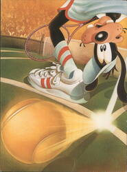 Goofy Playing Tennis Postcard