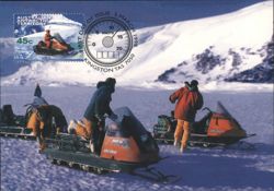 Snowmobiles in Antarctica Postcard