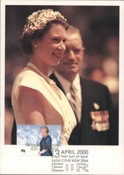 Queen Elizabeth II, 45c Australia Stamp Postcard