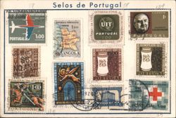 Selos de Portugal - Portuguese Stamps Postcard