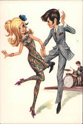 18th Birthday, Mod Couple Dancing Postcard