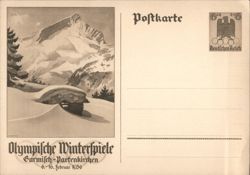 Olympische Winterspiele Garmisch-Partenkirchen 1936 Postcard