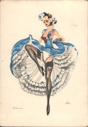 French Can-Can Dancer Corinne Postcard