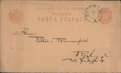 Letter to Ritter & Blumenfeld, Berlin C, from Bucharest Postcard