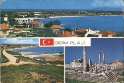 Didim Plaji, Turkey - Beach, Lake, and Temple Ruins Postcard