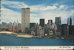 Aerial View of Lower Manhattan with World Trade Center Postcard