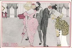 1875-1880 Fashion - Couples Dancing Postcard