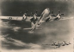 Two B-29 Superfortress Aircraft in Flight Postcard