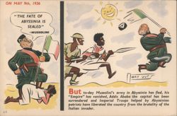 Abyssinia: Mussolini's Fleeing Army Postcard