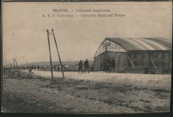 American University at Beaune, University Road and Theatre Postcard