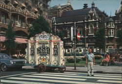 Amsterdam Street Scene with Barrel Organ Postcard