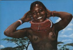 Turkana Girl with Beaded Necklace Postcard