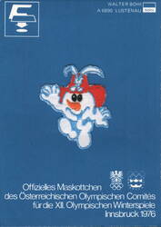 Official Austrian Olympic Committee Mascot Patch Innsbruck 1976 Postcard