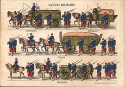 French Military Convoy: Ambulance, Supplies, and Munitions Postcard