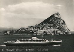 SS Cristoforo Colombo at Punta Europa, Gibraltar Postcard